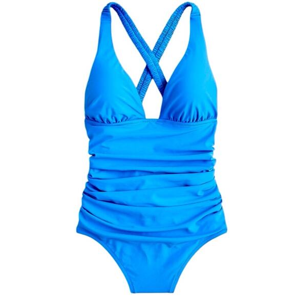 J. Crew Blue Scrunchie Strap One-Piece Swimsuit - Size 0 NWT - Picture 12 of 12